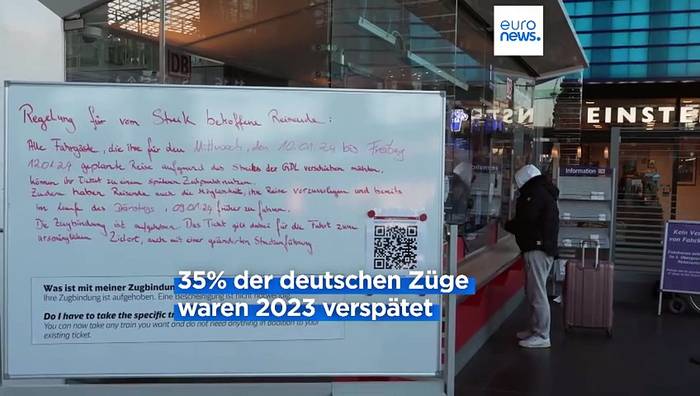 News video: Lokführer setzen Streik fort