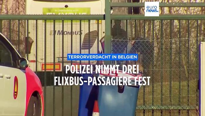 Video: Terrorverdacht in Belgien: Polizei nimmt drei Flixbus-Passagiere fest