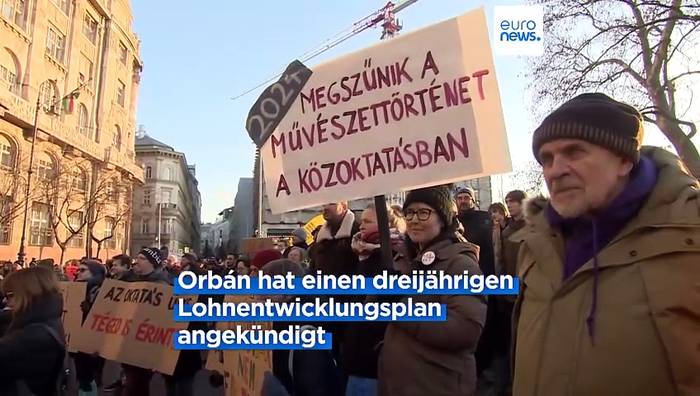 News video: Demonstrationen in Budapest: Lehrer brauchen endlich höhere Gehälter
