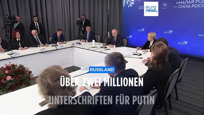 Video: Putin scheinbar beliebt wie nie: Präsident sammelt Millionen Unterschriften