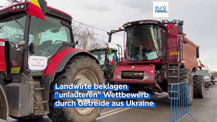 Video: Wütende Landwirte in Rumänien blockieren Grenze zur Ukraine