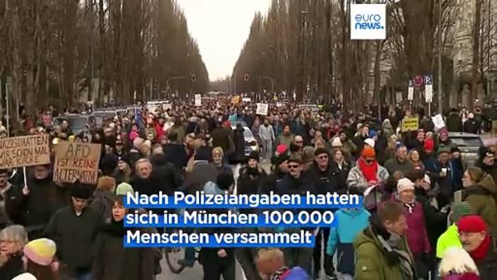 Video: Erneut deutschlandweite Proteste gegen rechts: Demo in München wegen Überfüllung abgebrochen