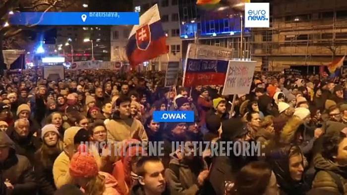 Video: Umstrittene Justizreform: Proteste in der Slowakei gegen Regierung