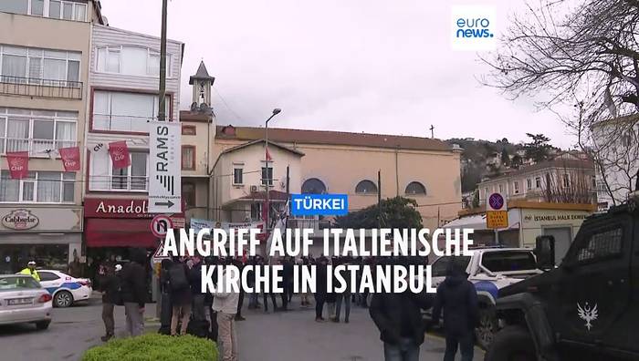 Video: Angriff auf italienische Kirche in Istanbul: Mindestens eine Person getötet