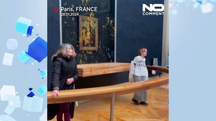 News video: No Comment VIDEO: Suppe auf die Mona Lisa im Louvre in Paris