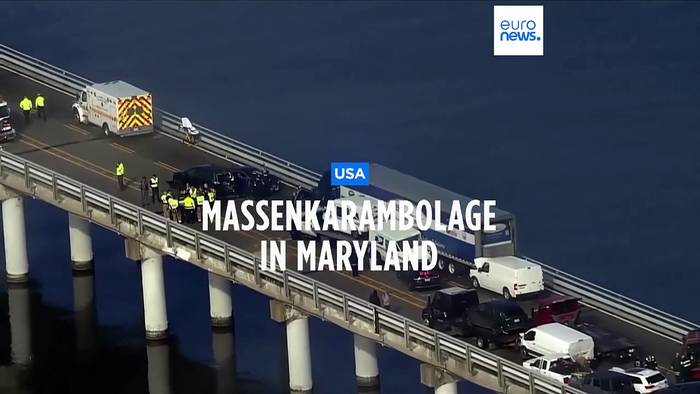 News video: Massenkarambolage auf Brücke: 13 Verletzte