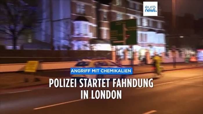 Video: Nach Angriff mit ätzender Substanz: Londoner Polizei fahndet nach Verdächtigem