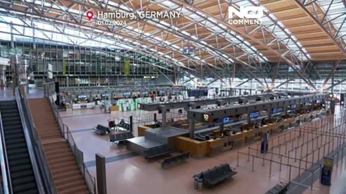 News video: 25.000 Angestellte betroffen: Sicherheitspersonal an deutschen Flughäfen im Ausstand