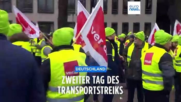 Video: Gewerkschaft ruft 90.000 Beschäftigte zum Streik auf: Bus und Bahn stehen still