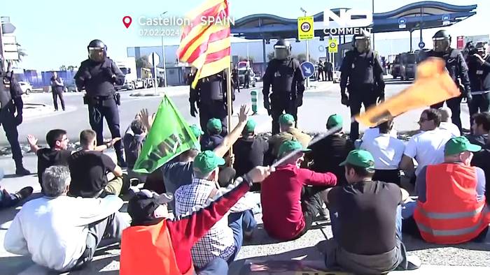 News video: Gegen Agrarpolitik der EU: spanische Bauern auf den Barrikaden