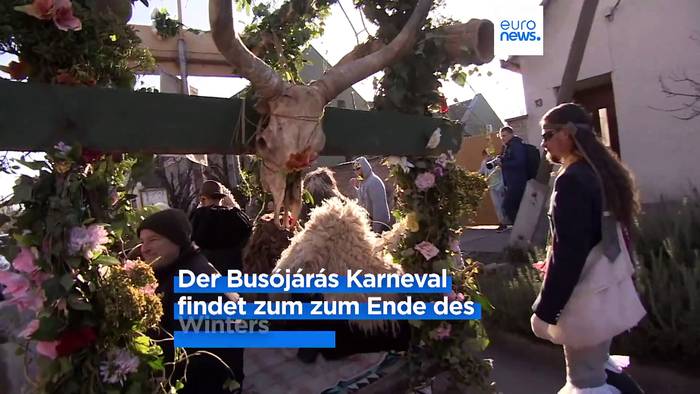 Video: Winter, ade! Ungarn feiert das Busójárás-Fest