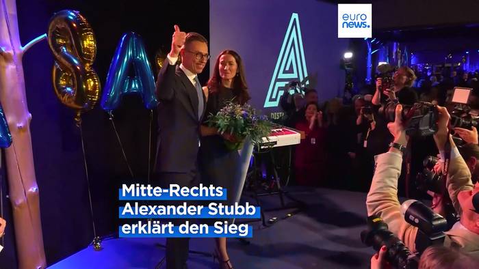 Video: Mitte-Rechts-Kandidat Alexander Stubb gewinnt Präsidentenwahl in Finnland