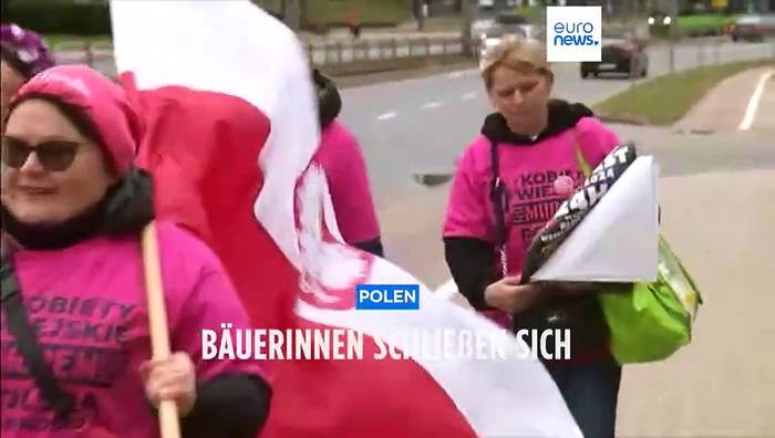 Video: Polens Landfrauen beteiligen sich mit origineller Aktion an Bauernprotesten