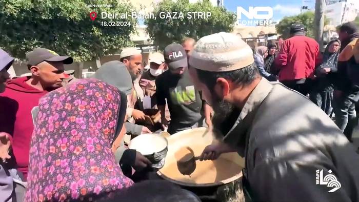 Video: Krieg in Gaza: Kaum Essen und Leben im kalten Zelt in Rafah