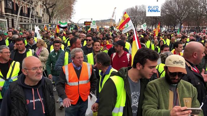 Video: So verlief die große Bauerndemonstration in Madrid
