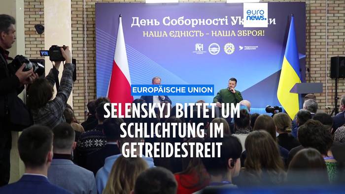 News video: Selenskyj bittet Brüssel, Streit mit polnischen Landwirten über zollfreies Getreide zu entschärfen