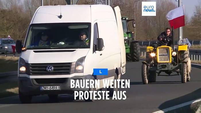 Video: Bauernproteste: Polnische Landwirte blockieren deutsch-polnische Grenze