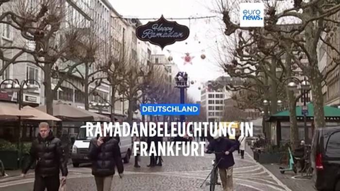 Video: Erste Ramadan Beleuchtung Deutschlands in Frankfurt sorgt für Diskussionen
