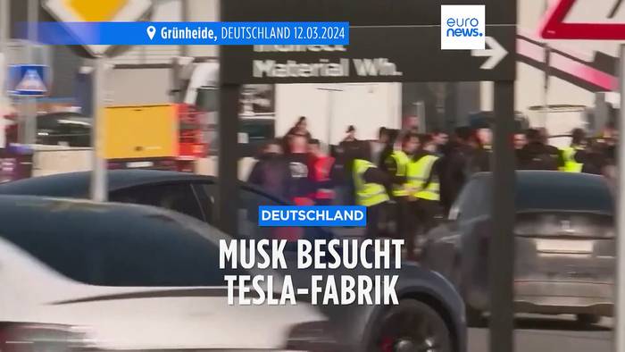 Video: Nach Anschlag und Protesten: Die Musk-Show in der Tesla-Gigafactory in Brandenburg