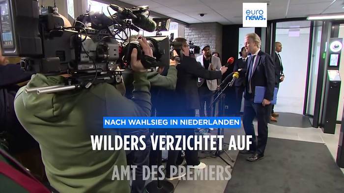 Video: Nach Wahlsieg in Niederlanden: Wilders verzichtet auf Amt des Premiers