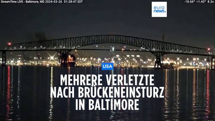 Video: Mehrere Vermisste nach Brückeneinsturz in Baltimore
