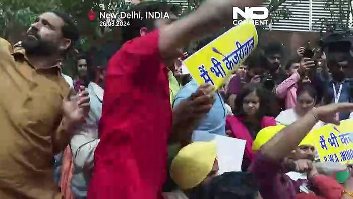News video: Demonstrationen in Indien gegen Verhaftung von Oppositionsführer