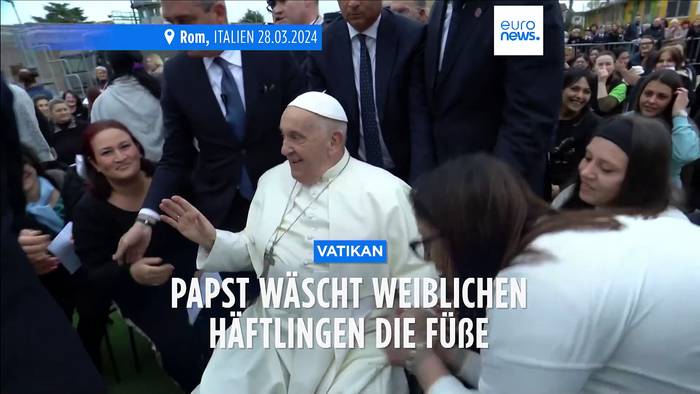 News video: Gründonnerstag: Papst wäscht Strafgefangenen die Füße