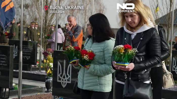 News video: Butscha in der Ukraine erinnert an die Toten - 2 Jahre nach Befreiung