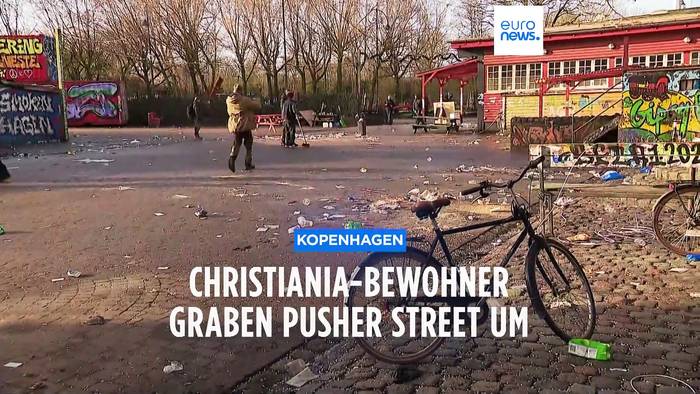 Video: Bye-bye Drogen in Kopenhagen? Christiania-Anwohner graben Pusher Street um