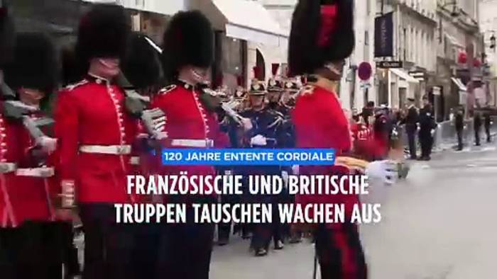 Video: 120 Jahre Entente Cordiale: Frankreich und Großbritannien tauschen Wachen aus