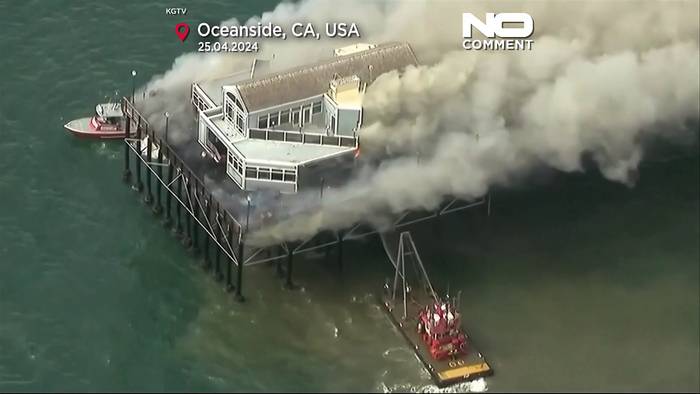 Video: Kalifornien: Oceanside Pier in San Diego Flammen