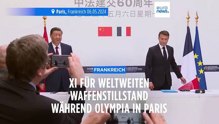 News video: Chinas Xi Jinping ruft zu weltweitem Waffenstillstand während Olympia in Paris auf