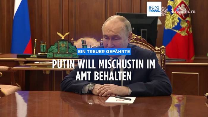 Video: Treuer Gefährte: Russlands Präsident Putin will Ministerpräsident Mischustin nahe bei sich behalten