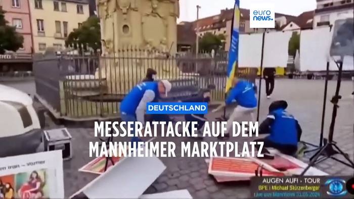 News video: Mannheim: Messerangriff auf Islamkritiker - Polizei schießt auf Attentäter