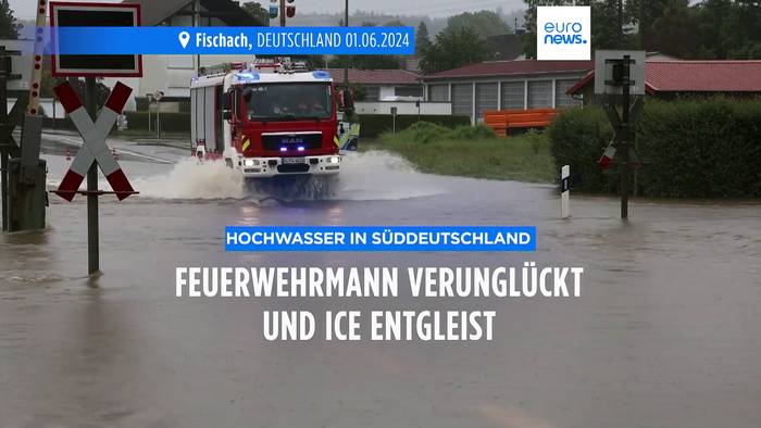 Video: Unwetter in Deutschland: Feuerwehrmann stribt in Oberbayern, ICE entgleist in Schwäbisch Gmünd