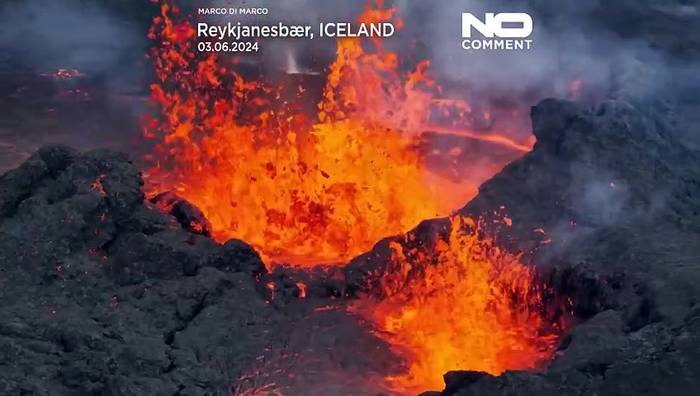 Video: Zum fünften Mal seit Dezember: Spektakulärer Vulkanausbruch auf Island