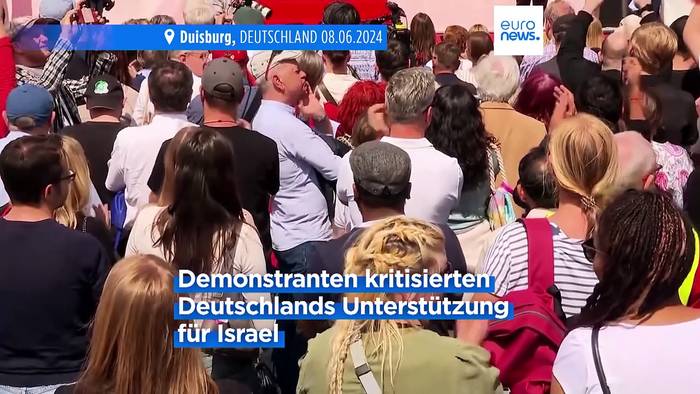 Video: Olaf Scholz wird bei Kundgebung von pro-palästinensischen Demonstranten beschimpft