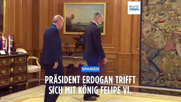 News video: Spanien: Präsident Erdogan trifft sich mit König Felipe VI.