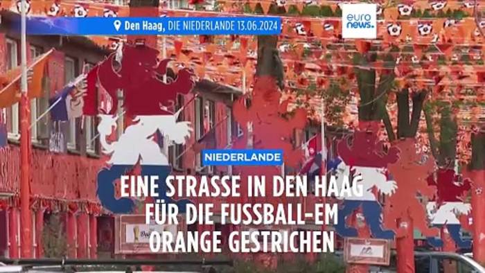 Video: Niederlande: Eine Straße in Den Haag für die Fußball-EM orange gestrichen