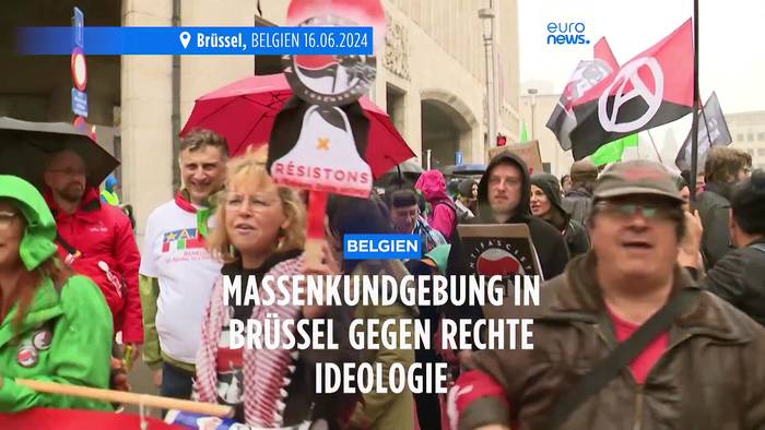 News video: Großkundgebung gegen Rechts: 4.500 Menschen protestieren in Brüssel