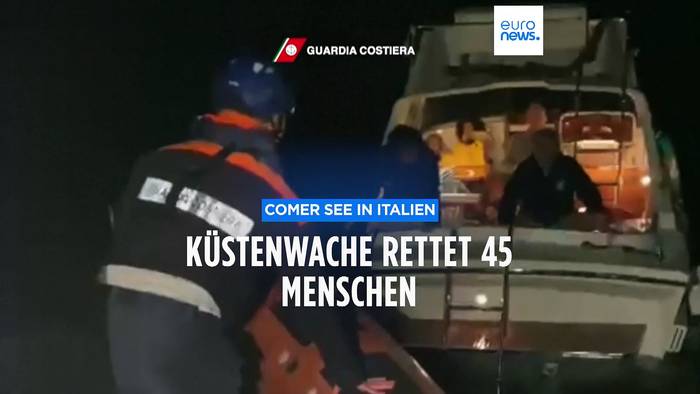 Video: Italien: Küstenwache rettet 45 Menschen auf Comer See