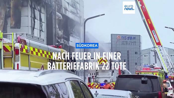 Video: 22 Tote nach Brand in einer Batteriefabrik in Südkorea