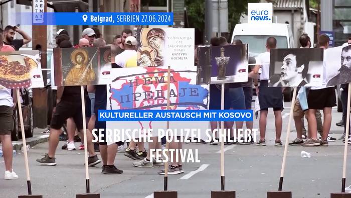 Video: Serbische Polizei verbietet Festival des kulturellen Austauschs mit dem Kosovo