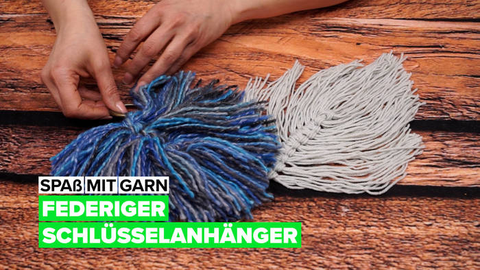 Video: Spaß mit Garn- federiger Schlüsselanhänger