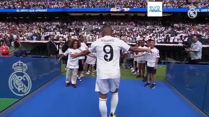 Video: Spektakel vor 85.000 Fans: Mbappé feierlich bei Real Madrid vorgestellt
