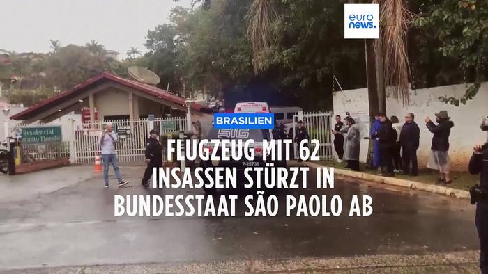 Video: Passagier-Flugzeug mit 62 Menschen an Bord in Brasilien abgestürzt