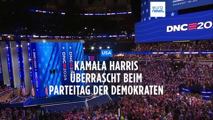 Video: Parteitag der US-Demokraten: Zustimmung für Harris wächst