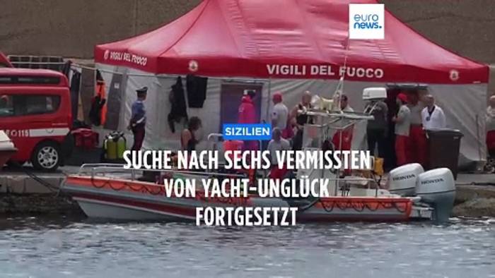 Video: Suche nach 6 Vermissten von Yacht-Unglück bei Sizilien fortgesetzt