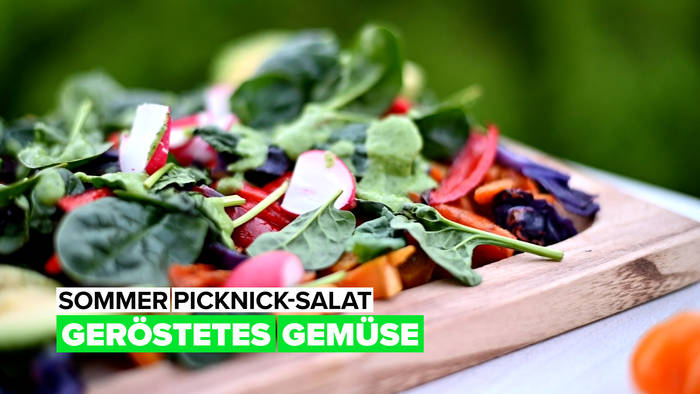 Video: Sommer Picknick-Salat: Geröstetes Gemüse