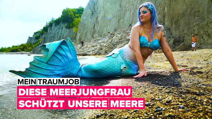 Video: Die Meerjungfrau versucht, den Ozean zu schützen